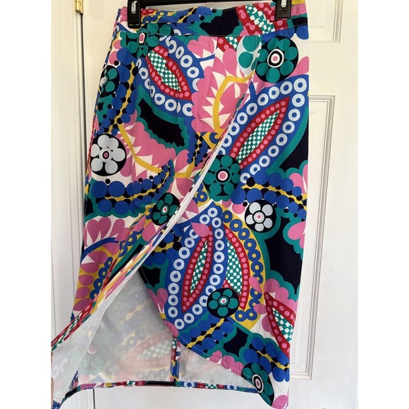 J. Crew Tie Back Tulip Skirt‎ In Colorful Ratti Kaleidoscope Floral Size 6 - Picture 9 of 10